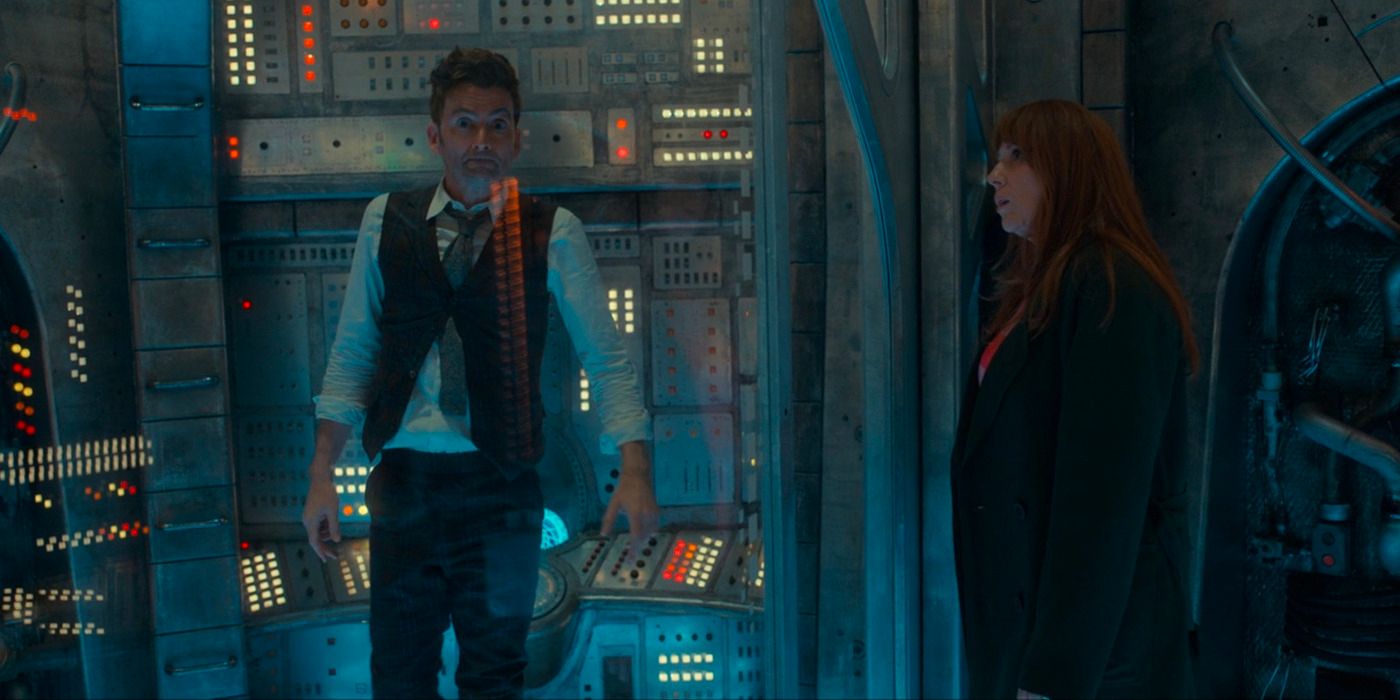 Donna und der vierzehnte Doktor werden durch das Glas getrennt im Special zum 60-jährigen Jubiläum von Doctor Who 