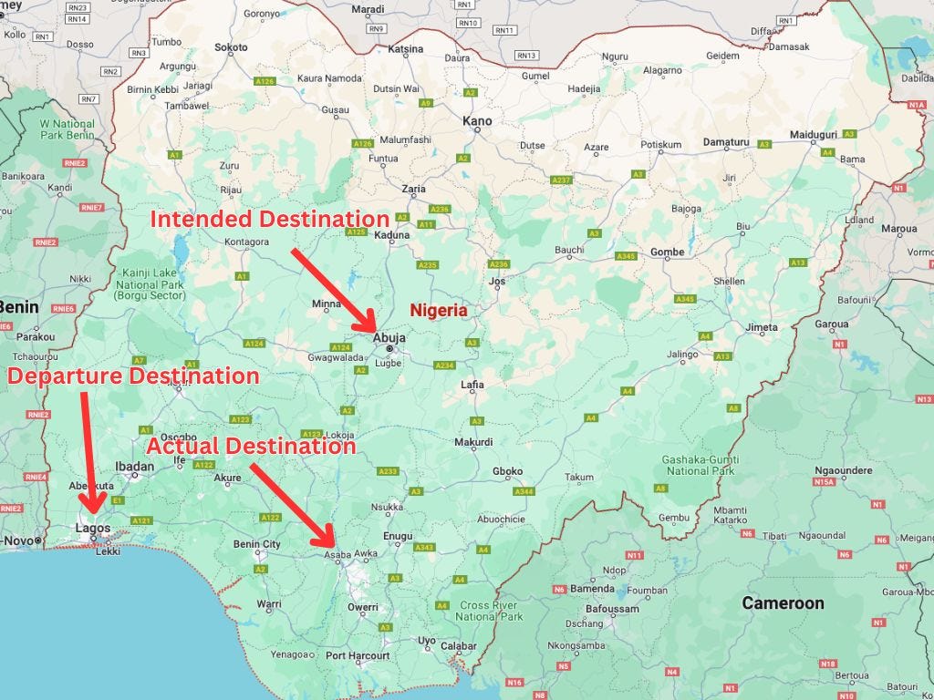 eine Karte von Nigeria