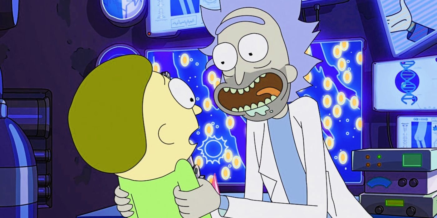 Rick packt Morty in Staffel 7 von Rick & Morty an den Schultern
