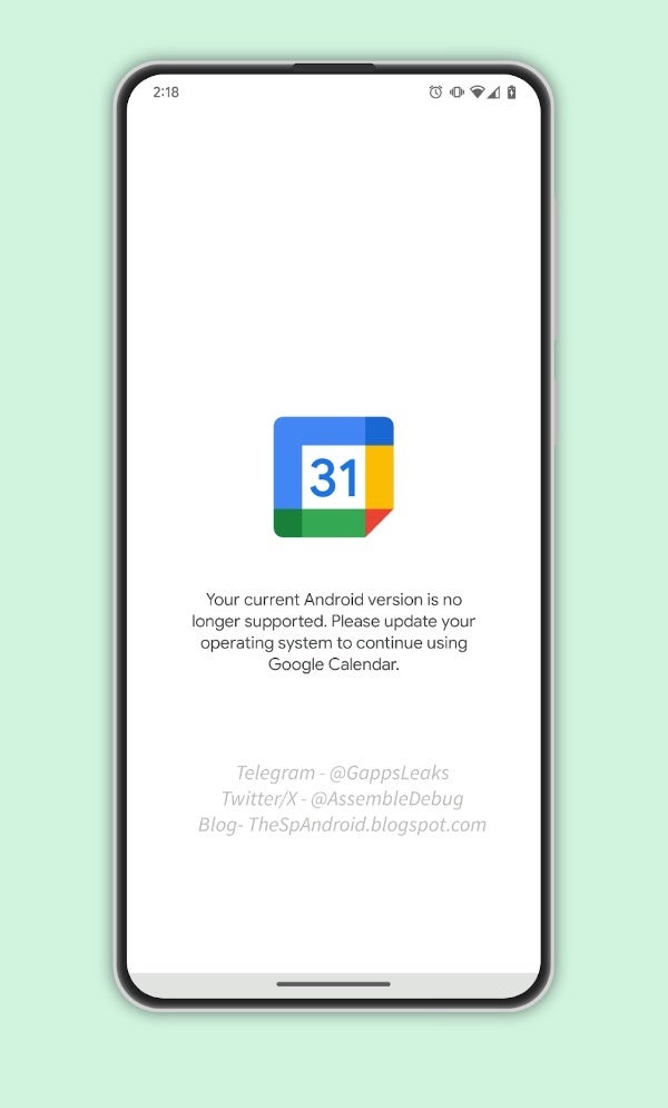 Quelle – TheSpAndroid – Google Kalender wird die Unterstützung für Geräte mit Android Nougat 7.1 und niedriger bald einstellen