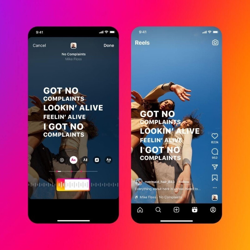 Songtexte auf Instagram Reels (Sour – Instagram) – Instagram führt jetzt die Option ein, Songtexte zu Ihren Reels hinzuzufügen