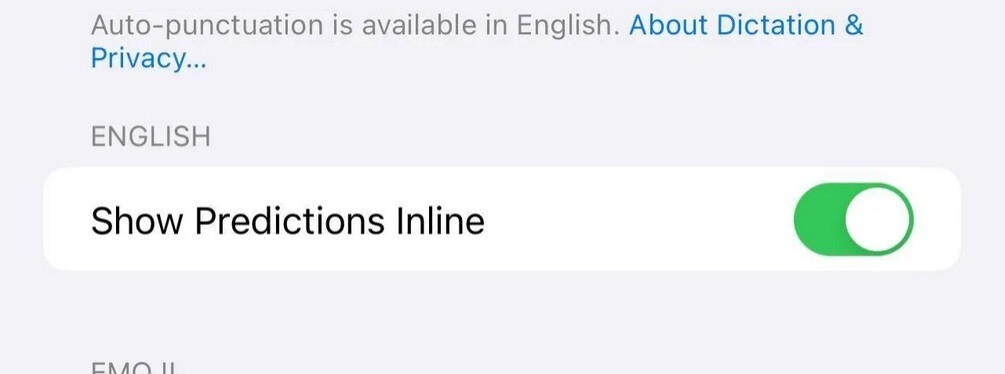 Dieser Schalter wird in iOS 17.2 erscheinen, um es Benutzern zu ermöglichen, Inline-Textvorhersagen zu deaktivieren, aber die Textvorhersage beizubehalten – iOS 17.2 wird einen nützlichen neuen Schalter für das virtuelle QWERTZ des iPhones bringen