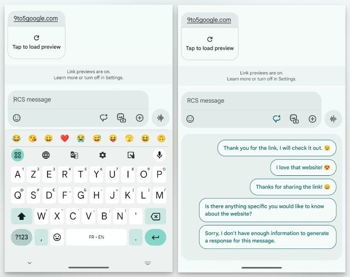 Google Messages beginnt mit der Einführung eines neu gestalteten Textfelds auf zwei Ebenen mit Verknüpfungen