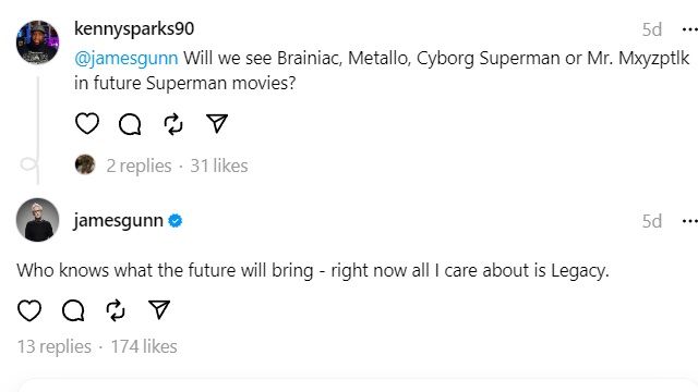 „James Gunn spricht in Threads über das Superman-Vermächtnis“