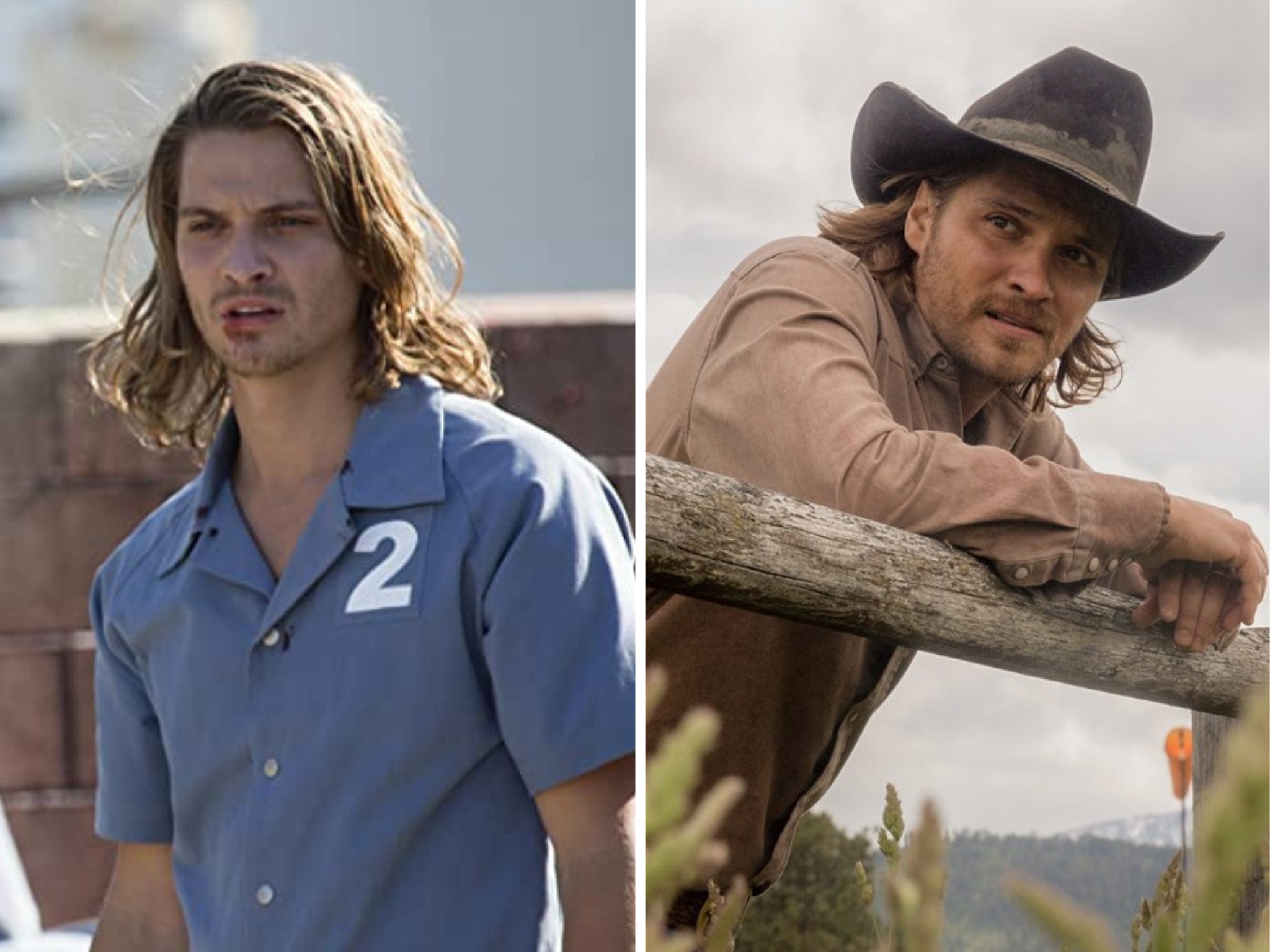 Luke Grimes als James in „True Blood“ (links) und als Kayce in „Yellowstone“ (rechts).