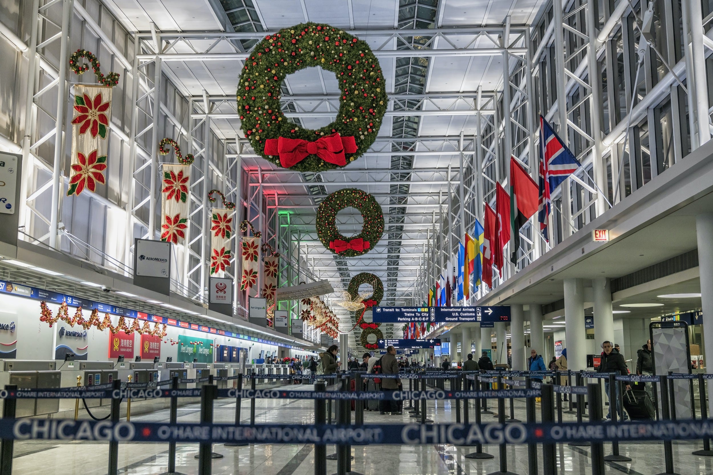 Chicago O'Hare International Airport zu Weihnachten