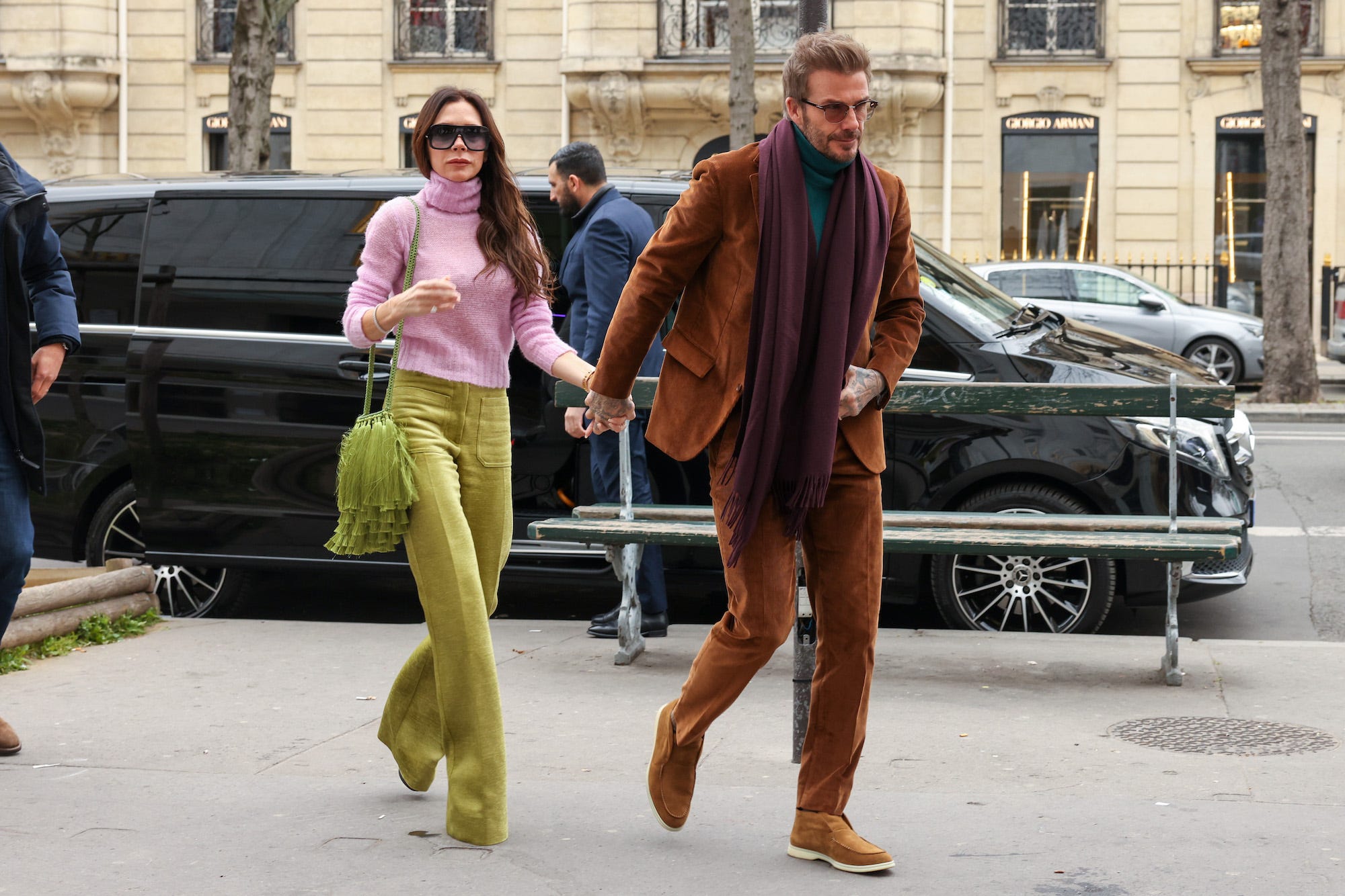 Victoria Beckham und David Beckham in Paris, Frankreich, am 4. März 2023.
