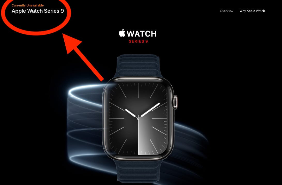 Apple Watch Series 9 derzeit nicht verfügbar