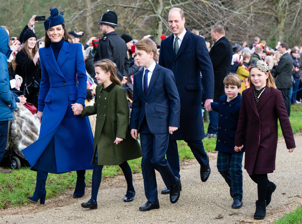 Prinz William, Kate Middleton und ihre Kinder an Weihnachten 2023