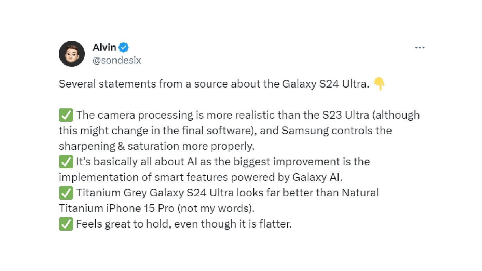 Der neue Leak zum Galaxy S24 Ultra deutet darauf hin, dass es sich um Samsungs größtes Upgrade seit Jahren handelt