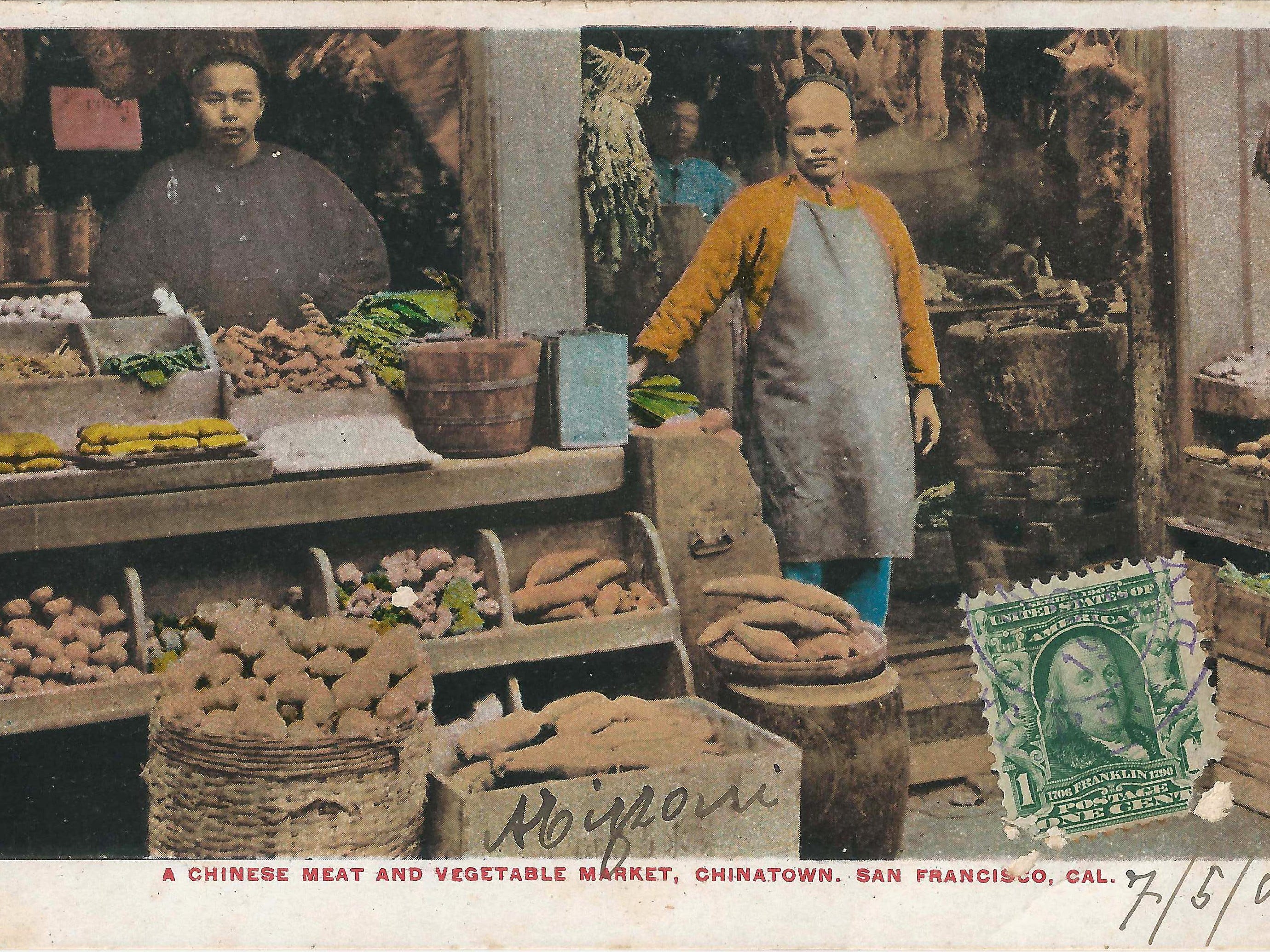 Chinesischer Fleisch- und Gemüsemarkt in SFs Chinatown