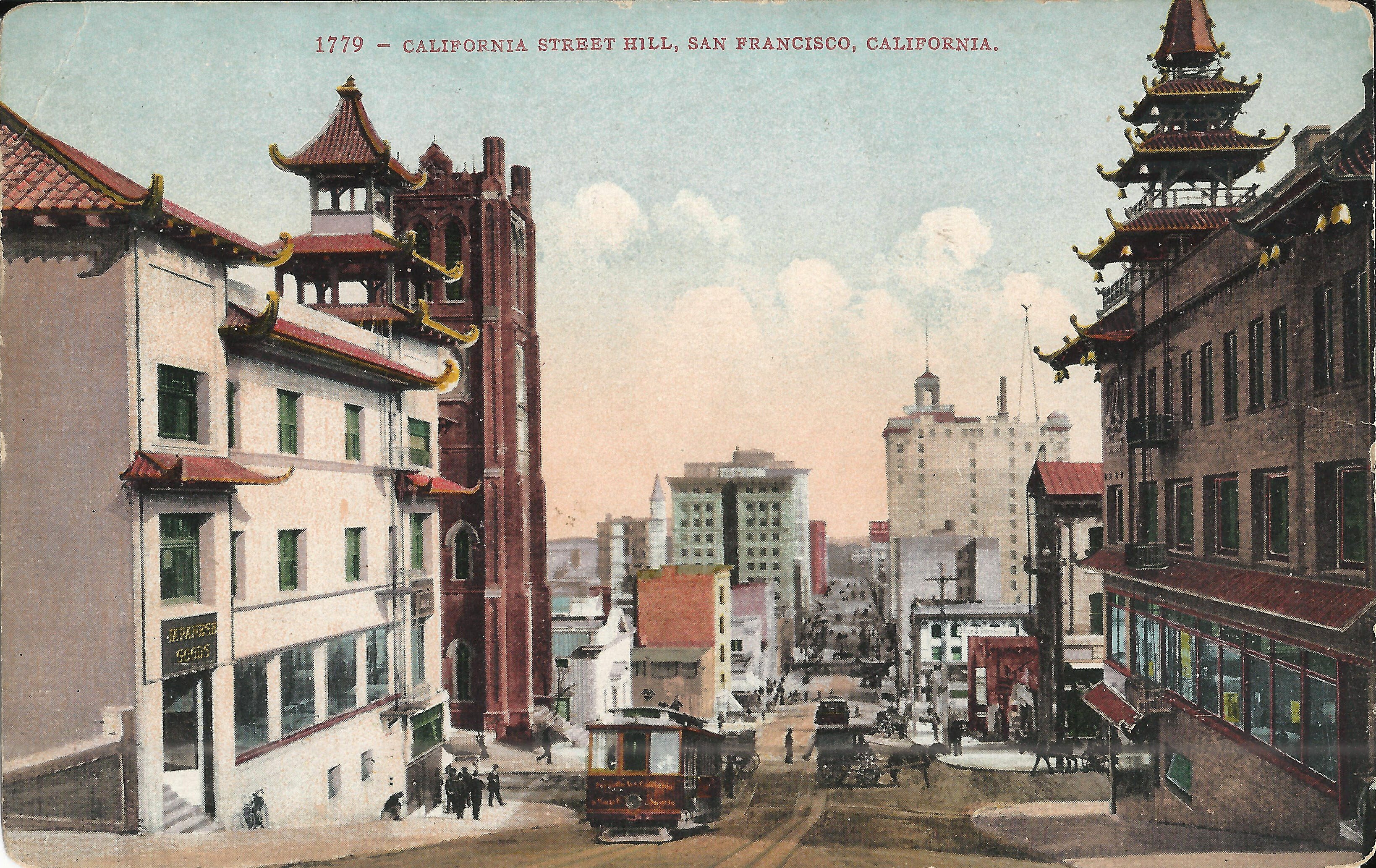 California Street Hill-Postkarte