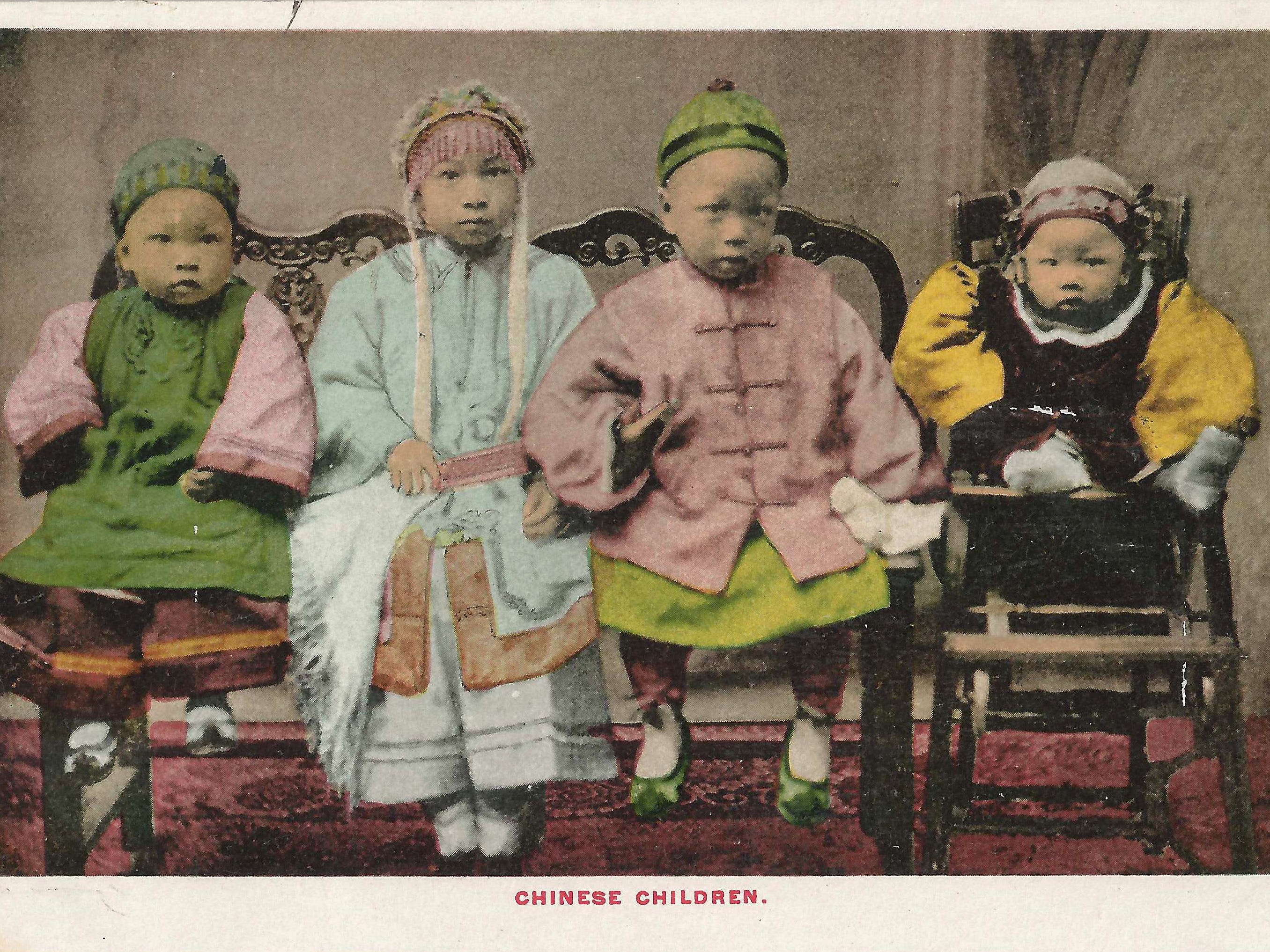Postkarte mit chinesischen Kindern