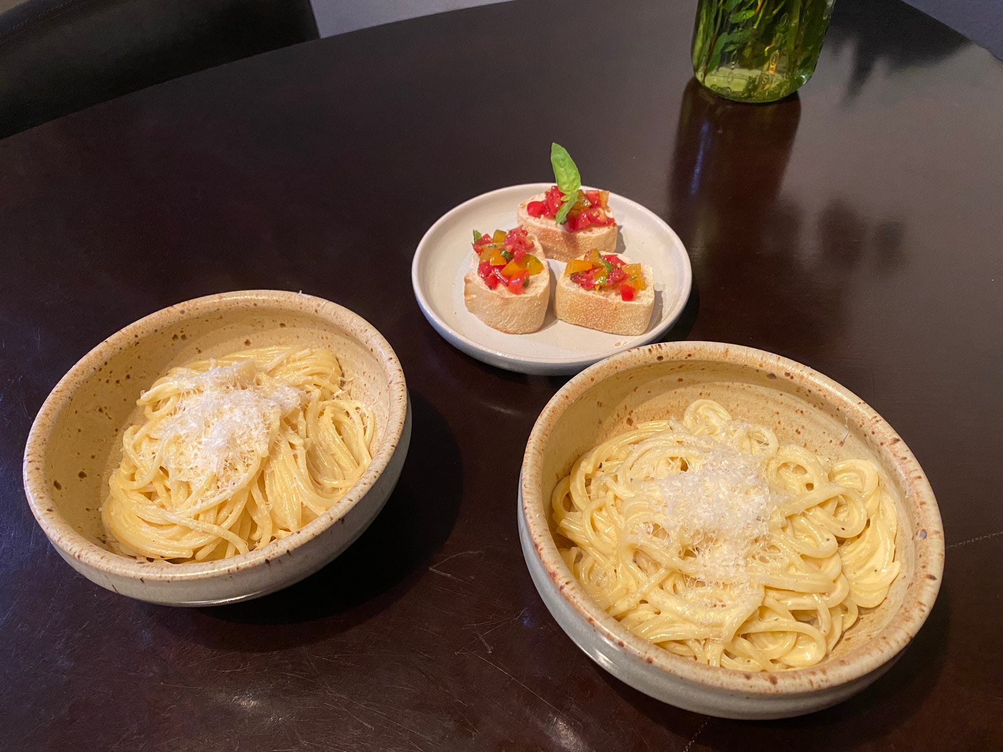 Pasta- und Bruschetta-Vorspeisen