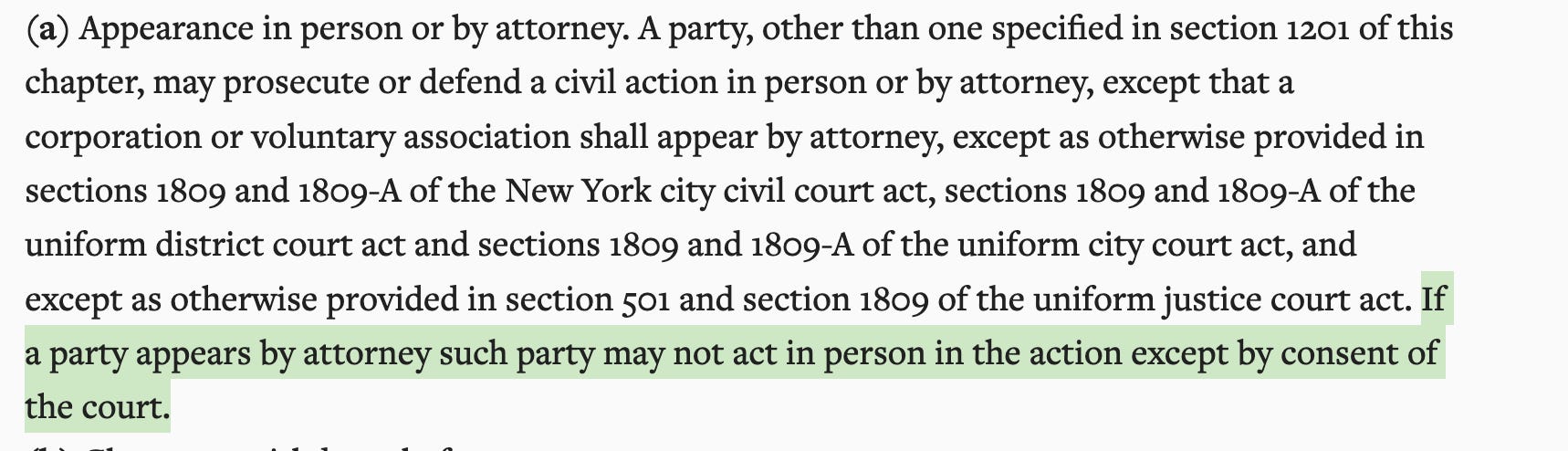 Der Abschnitt des New Yorker Gesetzes und der Regeln für die Zivilpraxis, der es Donald Trump erlaubt, seine eigenen Betrugsverfahren abzuschließen, jedoch nur mit Zustimmung eines Richters.