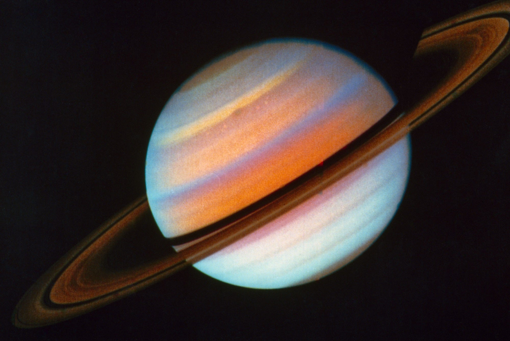 Voyager 1 Saturn Falschfarben NASA JPL