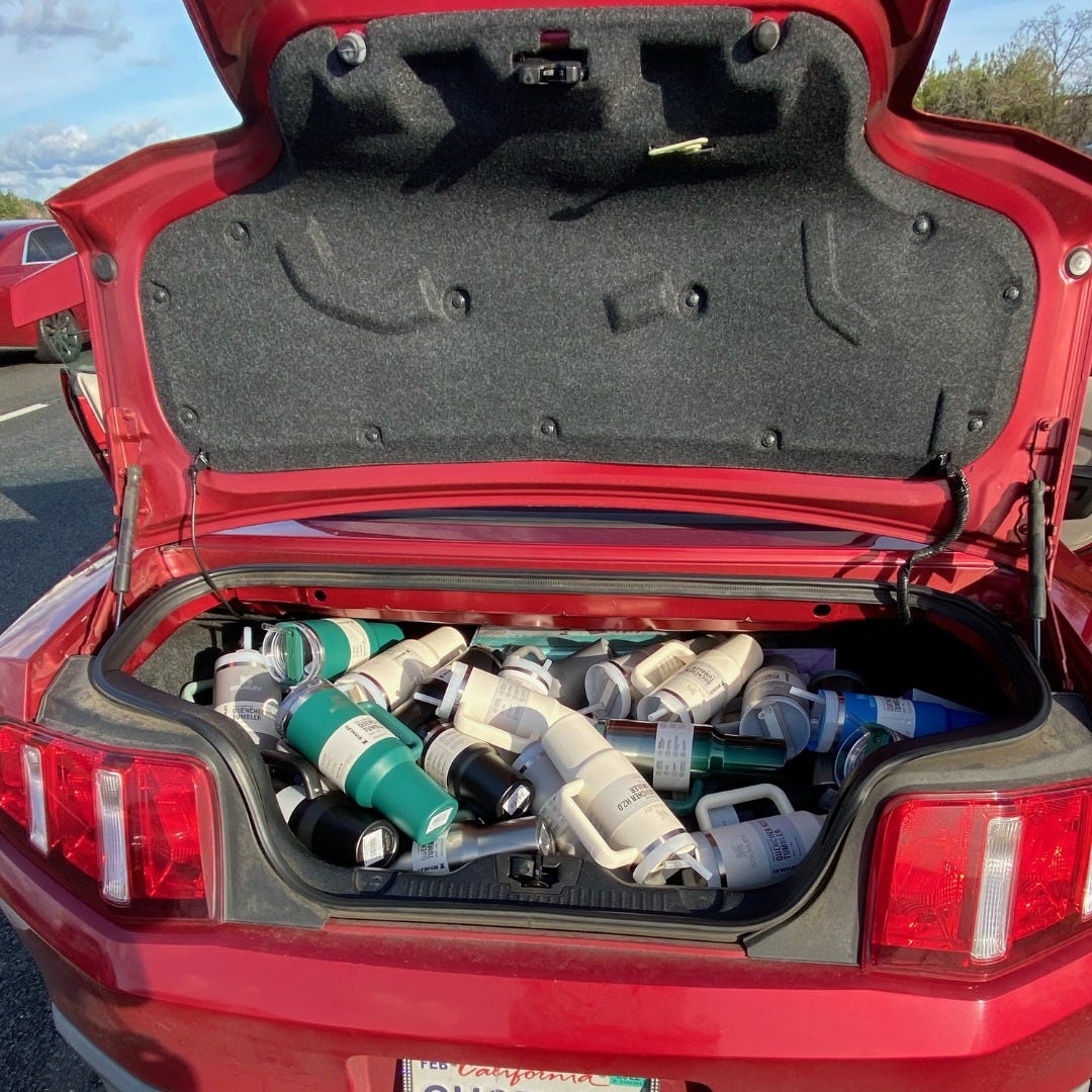 Der Kofferraum des Autos des Verdächtigen war mit gestohlenen Stanley-Produkten gefüllt.