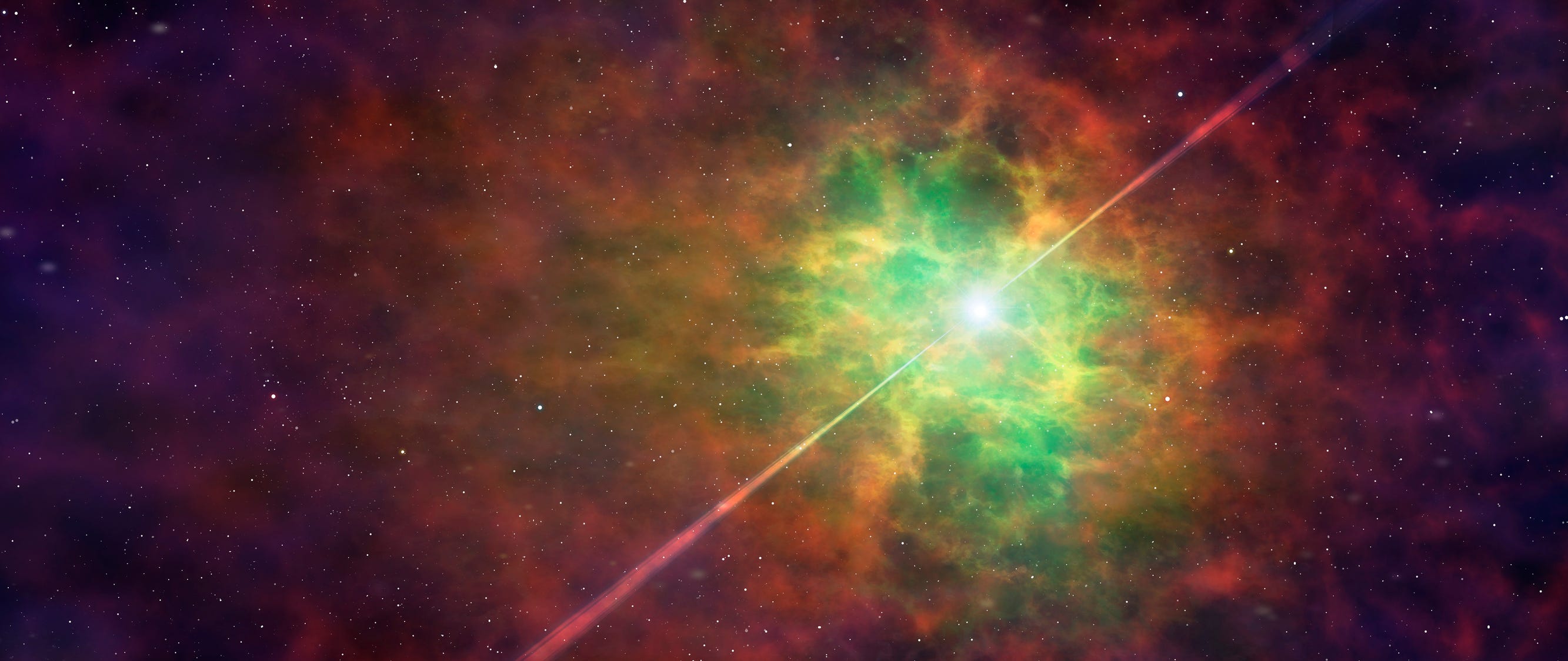 Illustration einer Supernova-Explosion im Weltraum.