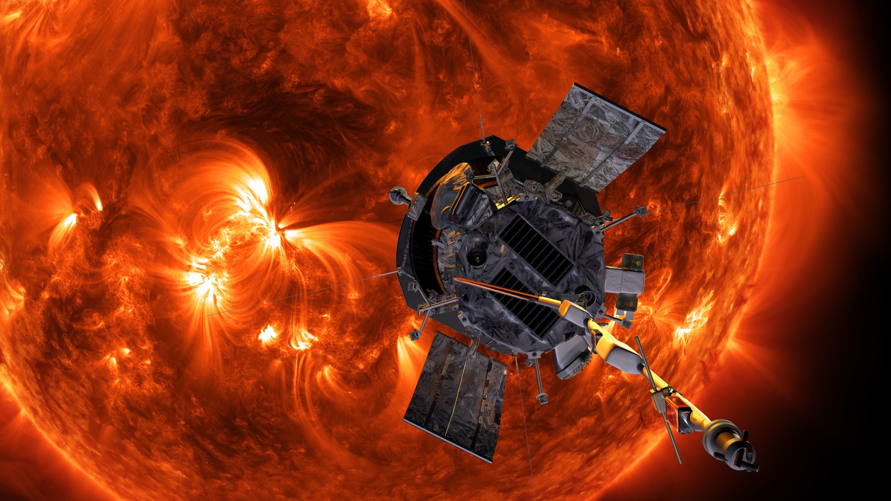 NASA-Parker-Solarsonde plus Illustration der Sonnenmission