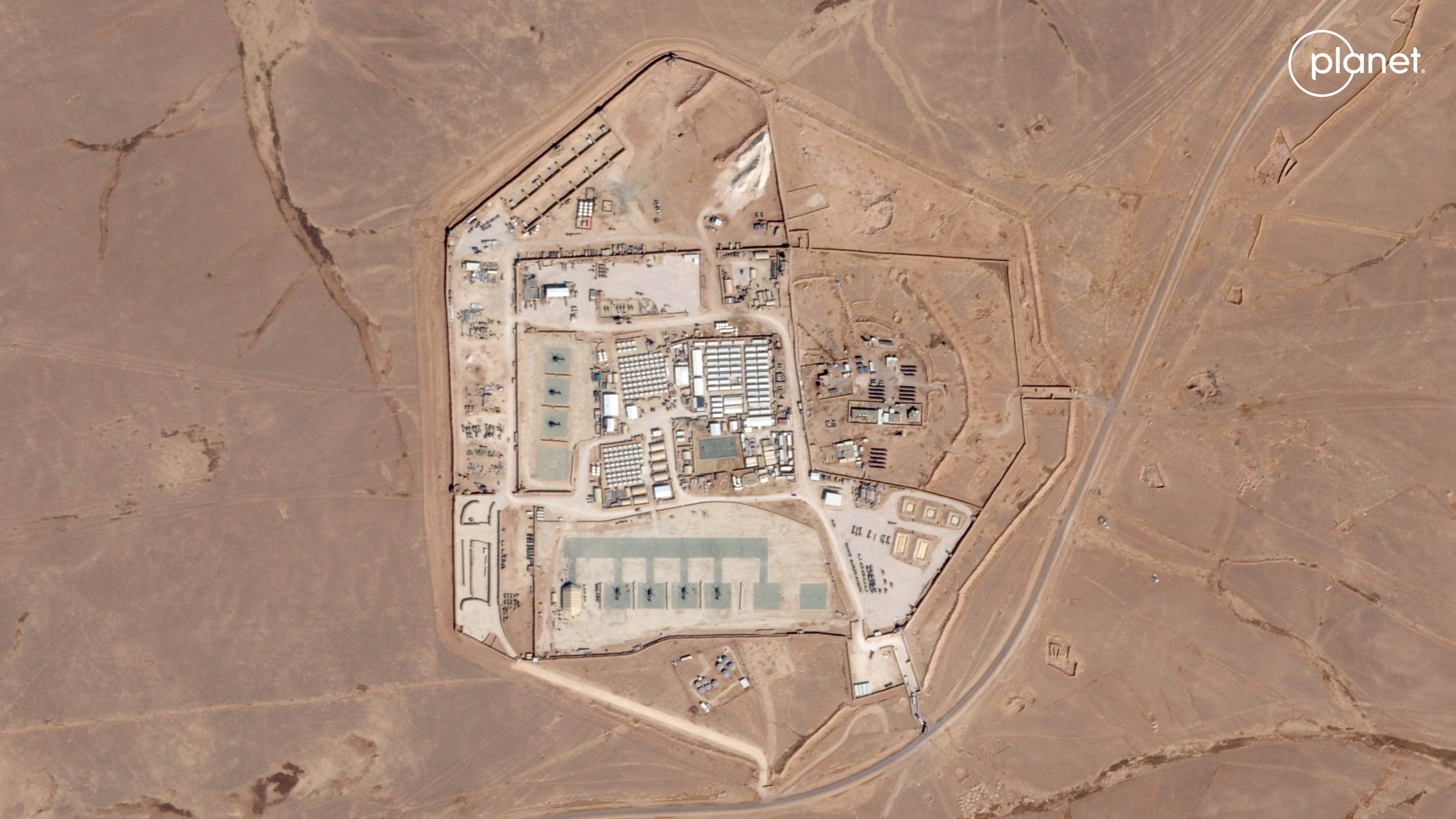 Satellitenaufnahme des US-Militäraußenpostens Tower 22 in Jordanien am 12. Oktober 2023 in diesem Handzettelbild.