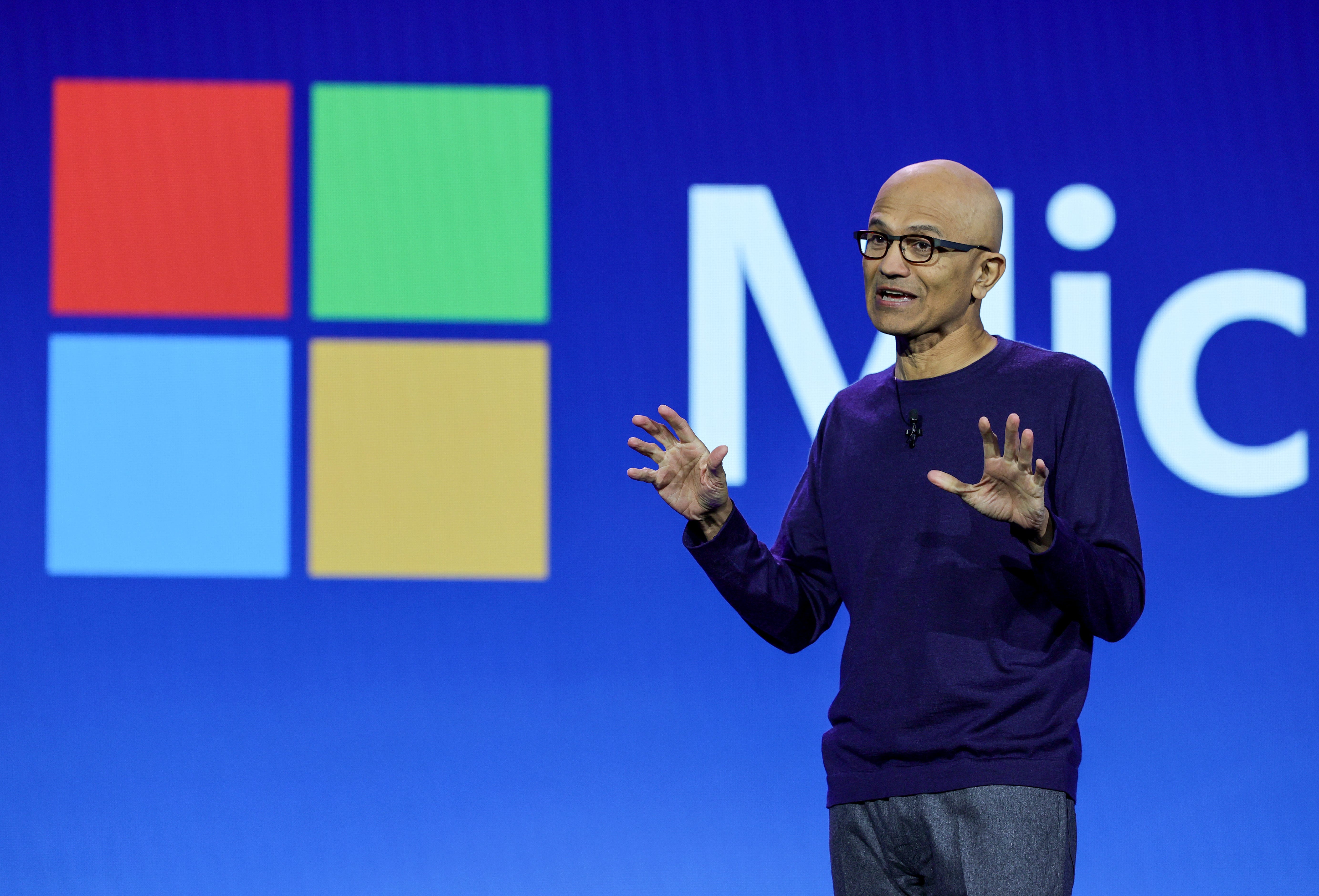 Microsoft-CEO Satya Nadella auf der CES 2024 in Las Vegas