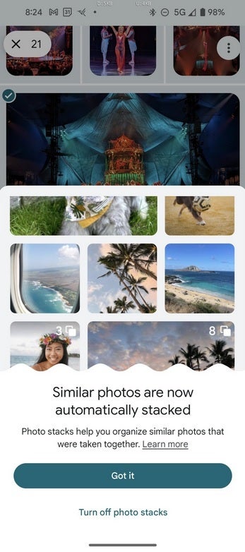 Sie erhalten diese Benachrichtigung, wenn Photo Stack zu Ihrem Telefon hinzugefügt wird. Eine neue, nützliche Funktion für die Google Fotos-App wird jetzt eingeführt