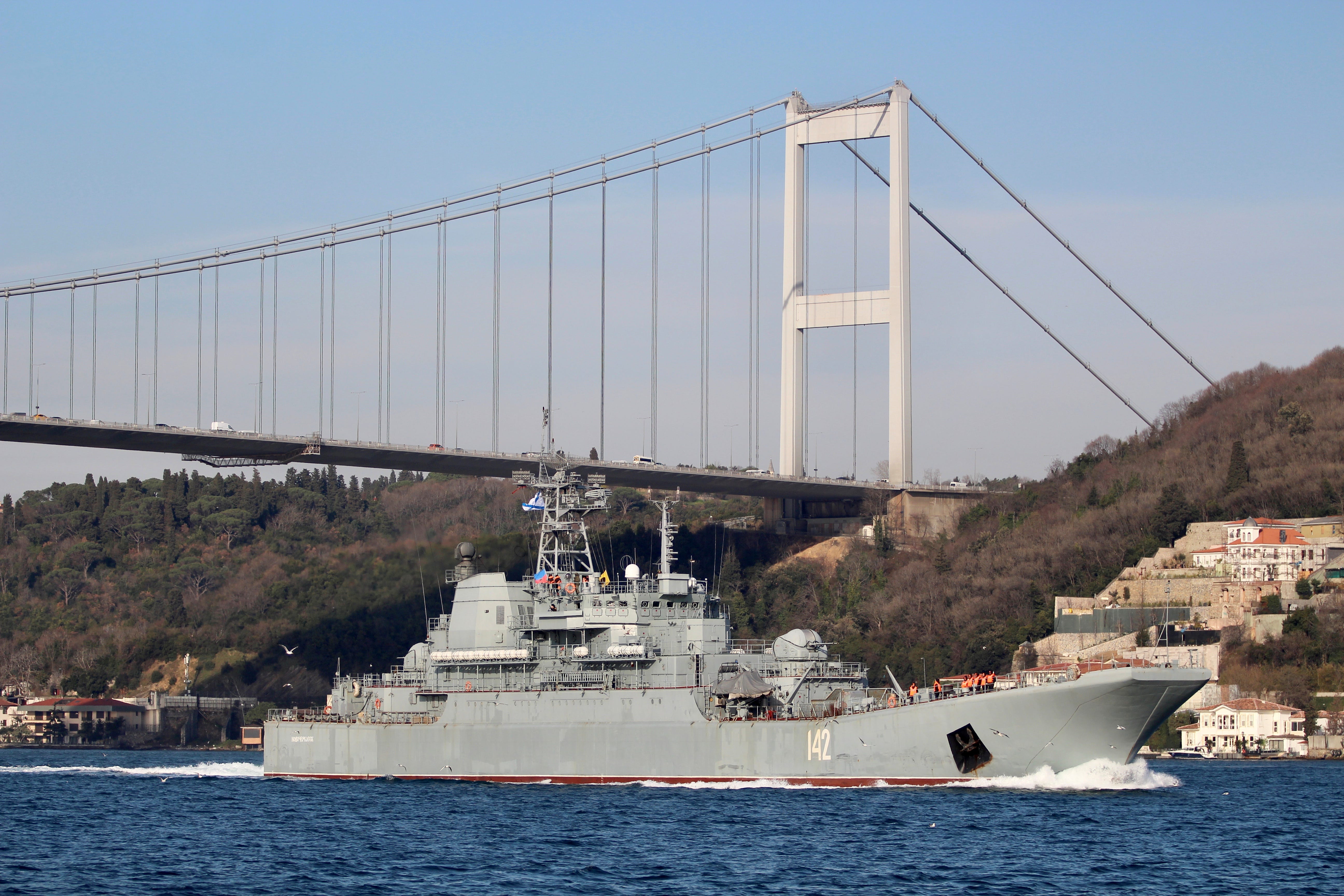 Das große Landungsschiff Nowotscherkassk der russischen Marine