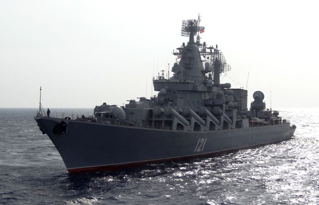 Der russische Raketenkreuzer Moskwa patrouilliert am 17. Dezember 2015 im Mittelmeer vor der Küste Syriens.