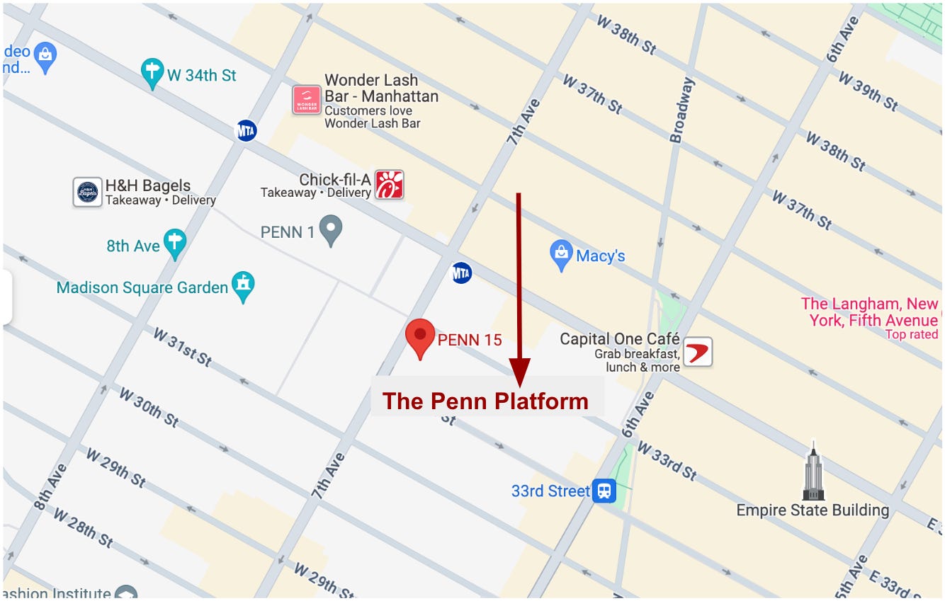 Karte von NYC The Penn Platform