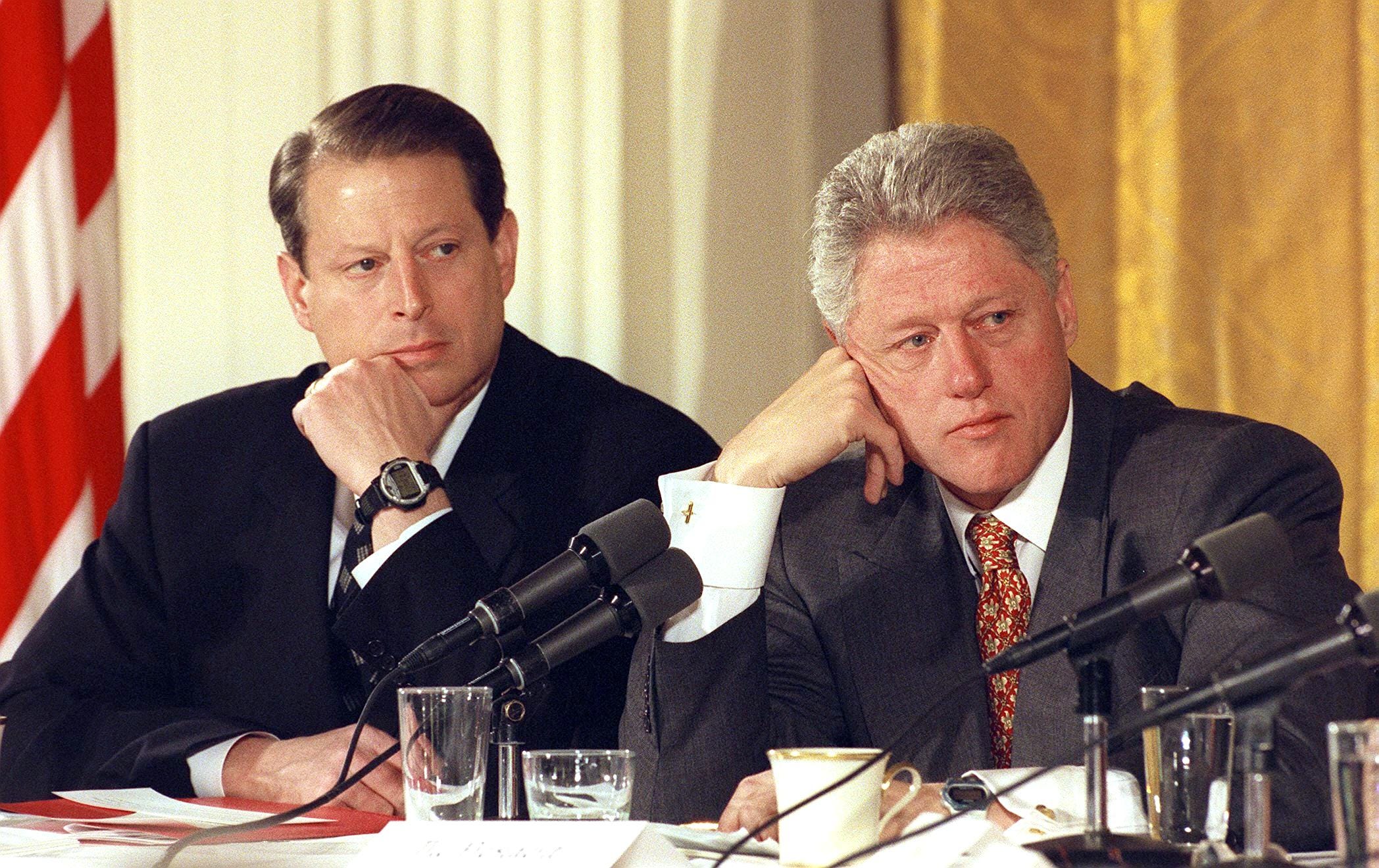 Präsident Bill Clinton und Vizepräsident Al Gore im Jahr 1999