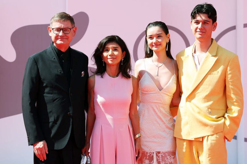 Cyrille Vigneron mit seiner Familie bei den Filmfestspielen von Venedig 2023
