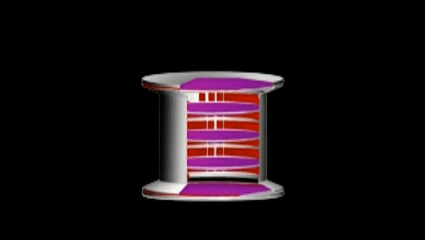 NASA-Animation zeigt Magnete, die Antimaterieteilchen von regulärer Materie trennen.