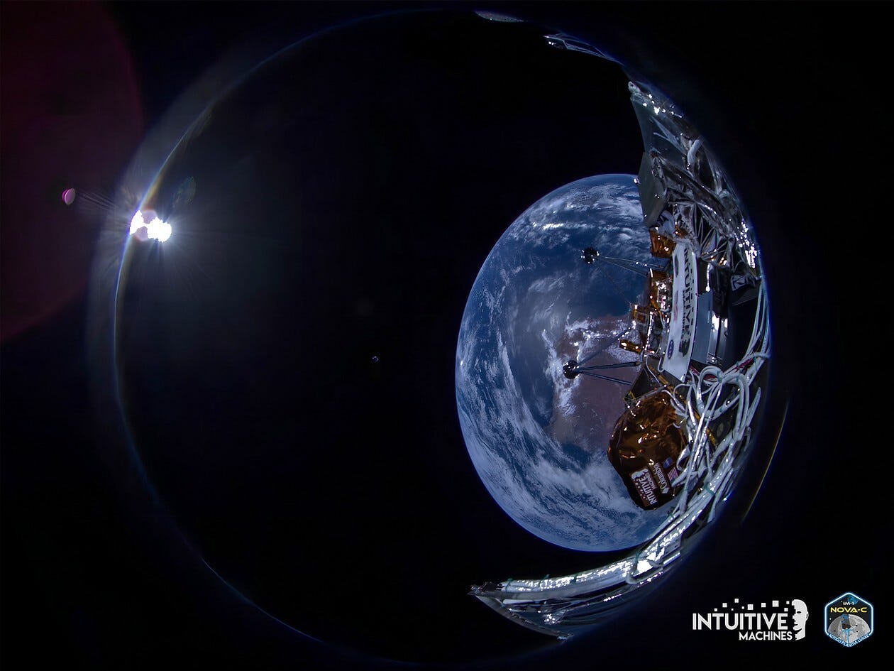 Die Erde wurde vom Odysseus-Mondlander der Intuitive Machines fotografiert.