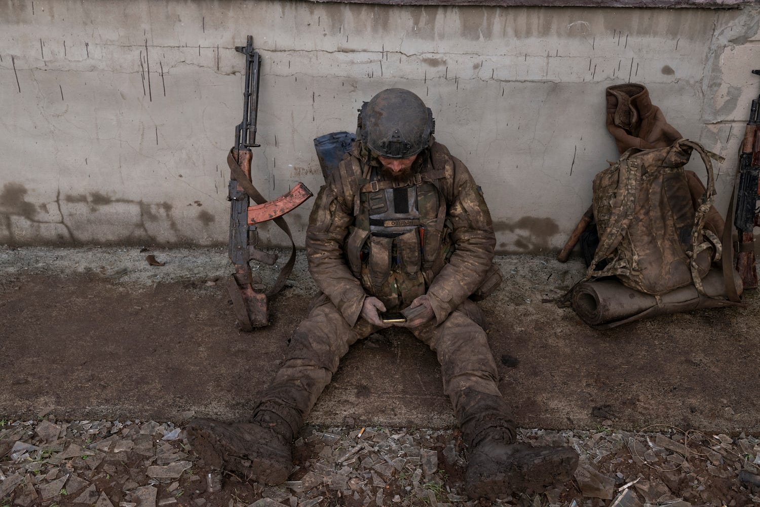 Telefon eines ukrainischen Soldaten