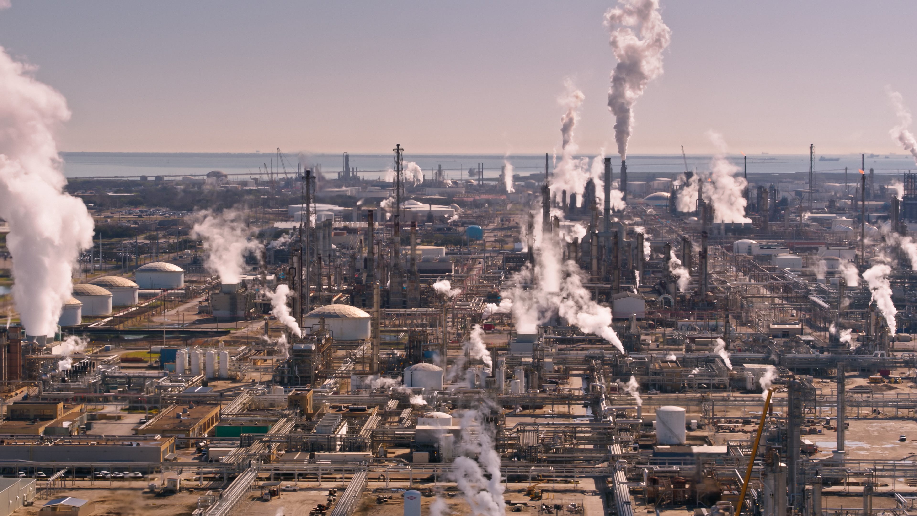 Chemiefabriken und Ölraffinerien in La Marque, Texas.  Getty Images.