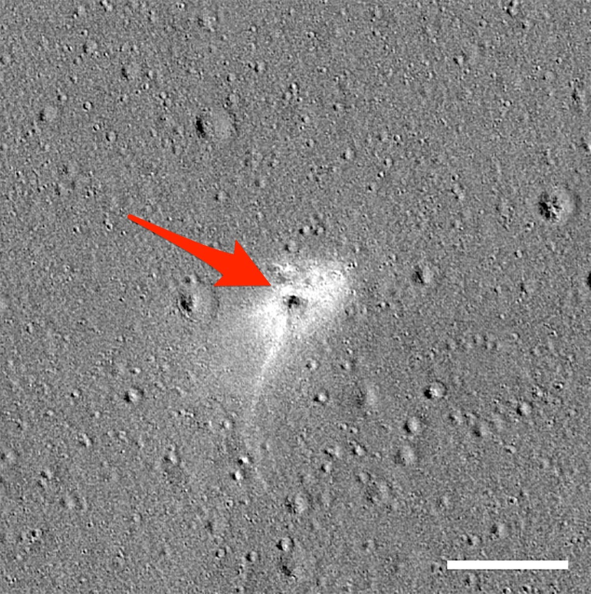 Israel Beresheet Privater Mondlander-Absturzort NASA Lunar Reconnaissance Orbiter LRO beschriftet