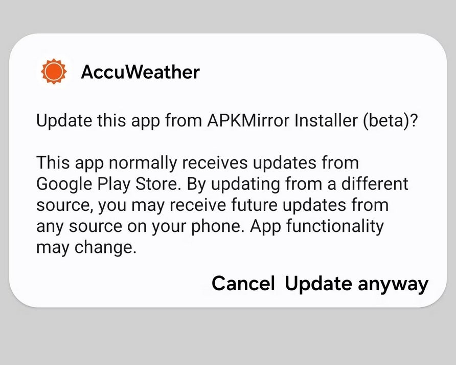 Einige Android-Benutzer, die App-Updates von der Seite laden, sehen Warnungen wie diese von Google – Android-Benutzer erhalten Warnungen von Google über das Sideloaden von App-Updates