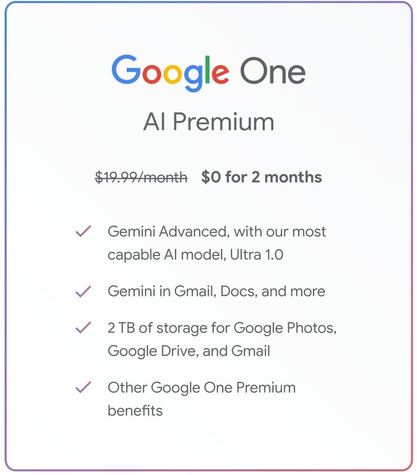 Gemini kommt mit dem Google One AI Premium-Plan in die Gmail- und Workspace-Apps (ehemals Duet AI).
