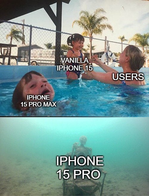Meme des Tages: Jeder liebt das Vanilla iPhone 15 (aber das iPhone 15 Pro macht keine Freude)