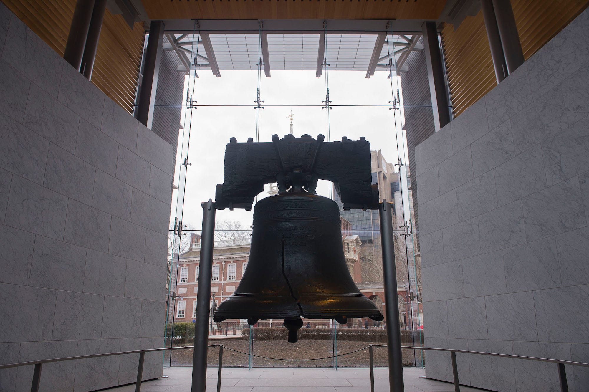 Die Liberty Bell ist am 12. Februar 2015 in Philadelphia zu sehen.