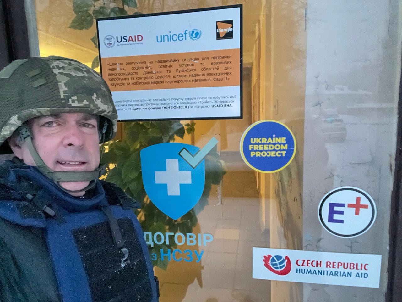 Steven Moore im Krankenhaus in Kramatorsk.
