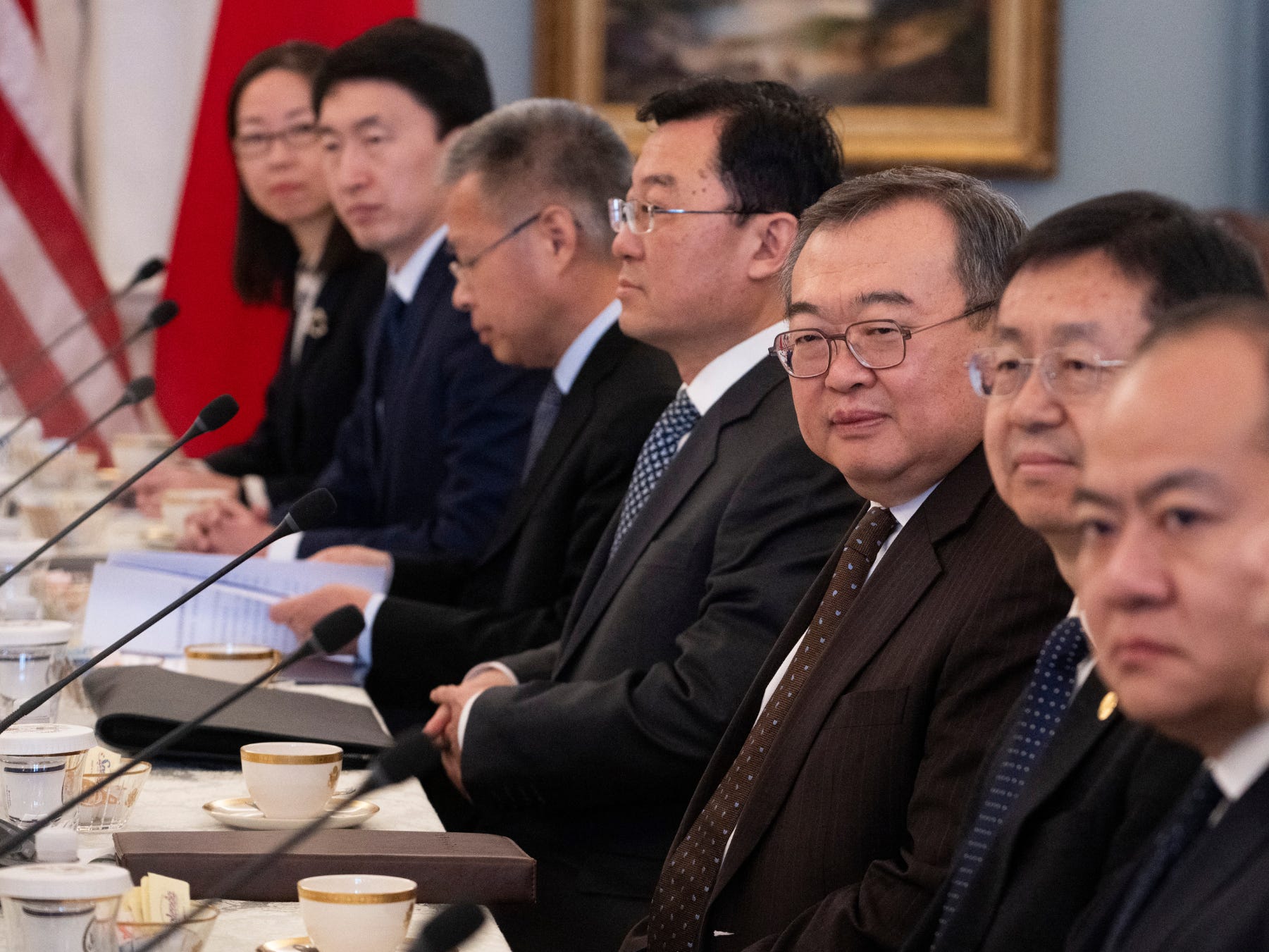 Liu Jianchao (vierter von rechts) nahm im Januar an einem Treffen mit US-Außenminister Antony Blinken teil.