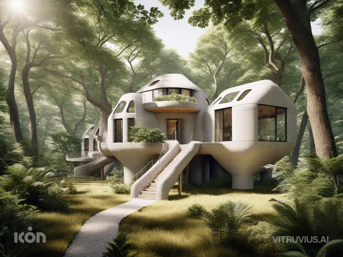 Darstellung eines 3D-gedruckten Hauses