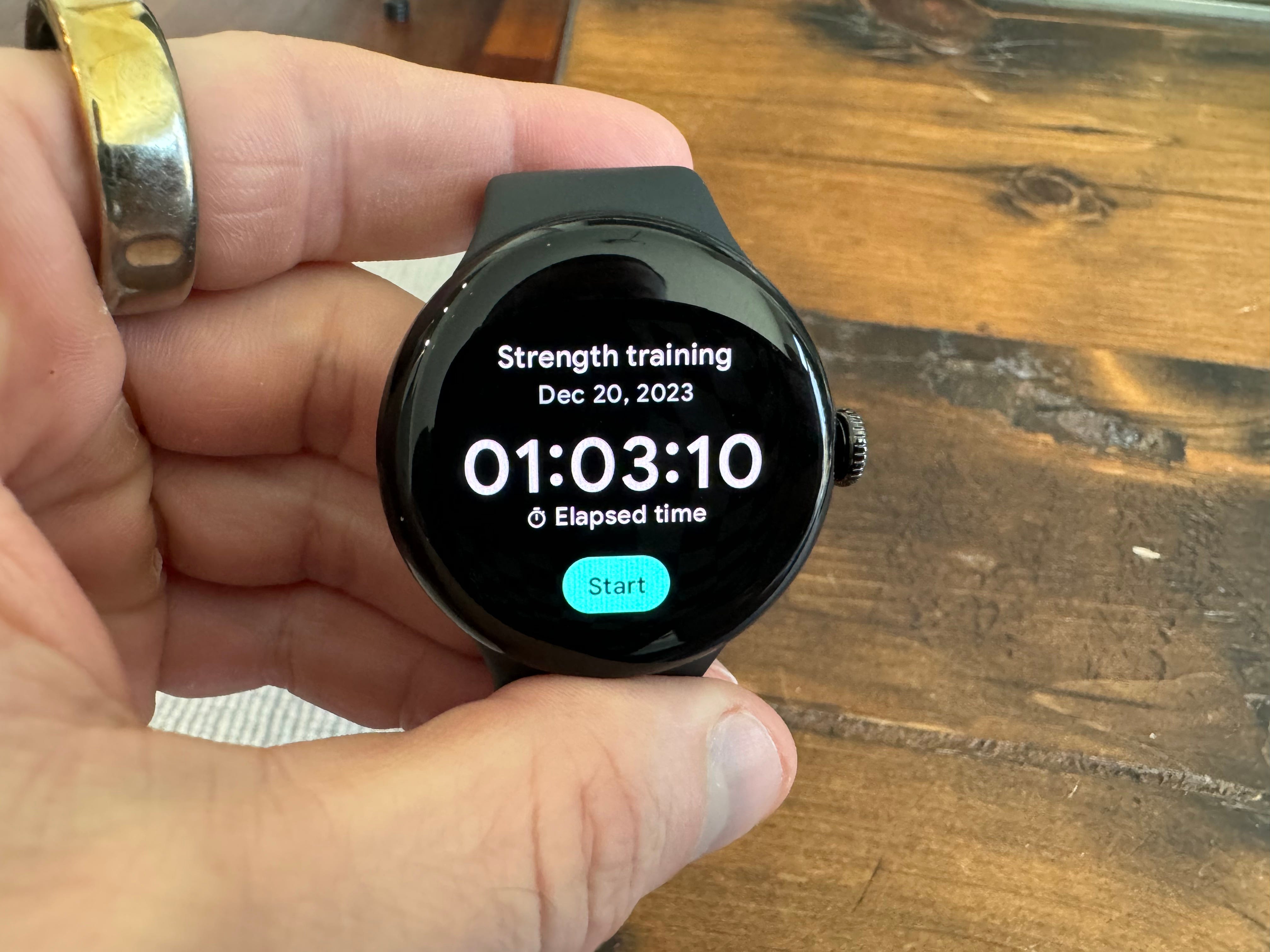 Der Trainingsbildschirm auf einer Pixel Watch 2