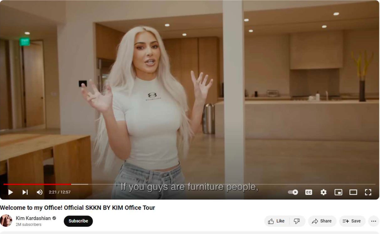 Ein Youtube-Screenshot von Kim Kardashian
