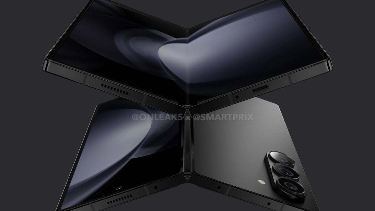 Rendering des Nicht-Ultra-Galaxy Z Fold 6 – Berichten zufolge entwickelt Samsung ein Galaxy Z Fold 6 Ultra, obwohl die Nachrichten nicht nur gut sind