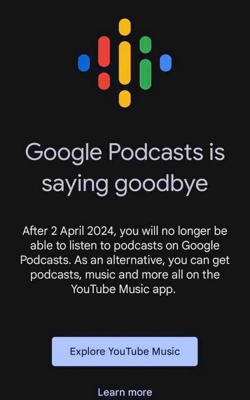 Der letzte Tag von Google Podcasts ist der 2. April – die Google Podcasts-App wird am Dienstag geschlossen;  Google empfiehlt Nutzern, auf diese App zu migrieren