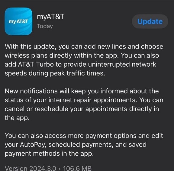 AT&T aktualisiert die iOS myAT&T-App – AT&T "Turbo" Die Funktion der iOS-App ermöglicht Abonnenten gegen eine Gebühr Zugriff auf überlastete Datennetze