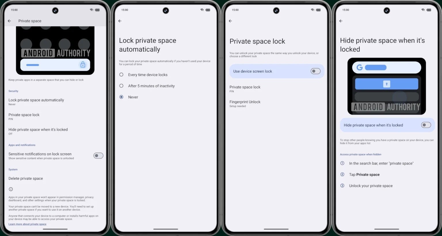 Bildnachweis – Mishaal Rahman/Android Authority – Der Private Space-Leak von Android 15 beschreibt, wie Sie die Privatsphäre Ihres Telefons verbessern können