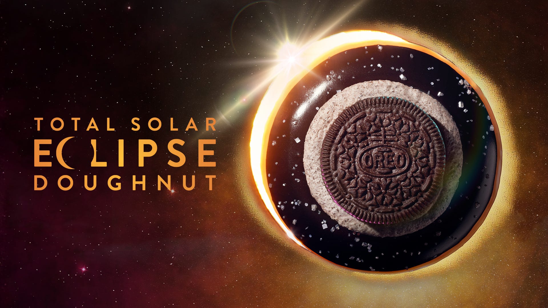 Krispy Kremes Total Solar Eclipse Donut wird von Freitag, 5. April, bis Montag, 8. April, erhältlich sein
